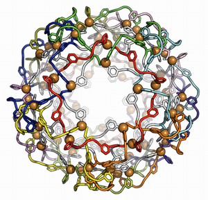 構築に成功した正十二面体リンクの球殻分子構造